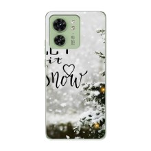 Новогодние, Праздничные Чехлы для Motorola Edge 40 - 2024 год (Let it snow)