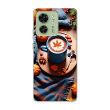 Чехол с уникальным дизайном «Осень с кофе» для Motorola Edge 40 – Кофе и тыквы