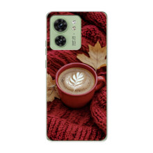 Чехол с уникальным дизайном «Осень с кофе» для Motorola Edge 40 – Кофе на пледе