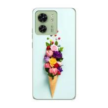 Чехлы с тематикой "ЦВЕТЫ" на Motorola Edge 40 (Цветок-мороженное)