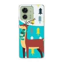 Силиконовый бампер с картинкой животных для Motorola Edge 40 (Олень с шарфом)