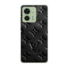 Текстурный Чехол Louis Vuitton для Моторола Мото едж 40 (Черный ЛВ)