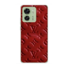 Текстурный Чехол Louis Vuitton для Моторола Мото едж 40 (Красный ЛВ)