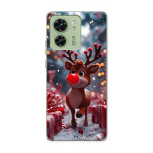 Яркий чехол для Motorola Edge 40 с Зимними Оленятами – Олень среди подарков
