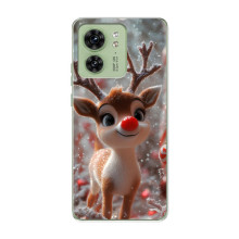 Яркий чехол для Motorola Edge 40 с Зимними Оленятами