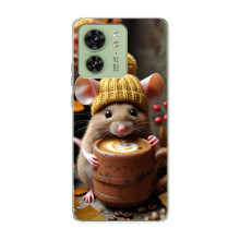 Печатный чехол «Зверята с кофе» для Motorola Edge 40 – Медведь с кофе