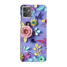 Чехлы с Цветами для Motorola MOTO G32 (VPrint) (Цветочный дизайн)