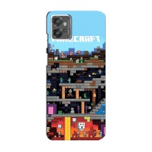 Чехол Майнкрафт на Motorola MOTO G32 (AlphaPrint) Minecraft (фон Minecraft)