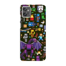 Чехол Майнкрафт на Motorola MOTO G32 (AlphaPrint) Minecraft (Коллаж Майнкрафт)