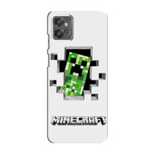 Чехол Майнкрафт на Motorola MOTO G32 (AlphaPrint) Minecraft (крипер Майнкрафт)