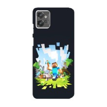 Чехол Майнкрафт на Motorola MOTO G32 (AlphaPrint) Minecraft (персонажи Minecraft)