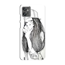 Чехол с печатью для Motorola MOTO G32 - (Мода) (AlphaPrint) (Фото девочки)