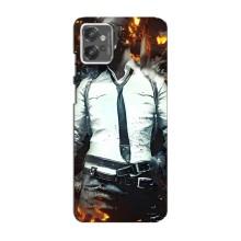 Силиконовый чехол с картинкой "Герой Pubg" на Motorola MOTO G32 (Man Пубг)