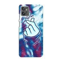 Чехол с принтом для Motorola MOTO G32 (AlphaPrint - Знак сердечка)