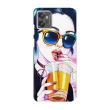 Чехол с картинкой Модные Девчонки Motorola MOTO G32 (Девушка с коктейлем)