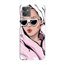 Чехол с картинкой Модные Девчонки Motorola MOTO G32 (Девушка в халате)