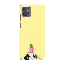 Бампер для Motorola MOTO G32 с картинкой "Песики" (Кактус на голове)