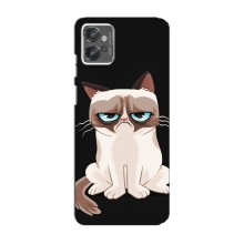 Чехол с принтом для Motorola MOTO G32 (AlphaPrint) Модные коты (Грустный кот)