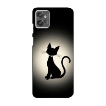 Чехол с принтом для Motorola MOTO G32 (AlphaPrint) Модные коты (Силуэт котика)