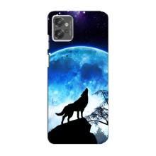 Чохол з Вовком на Motorola MOTO G32 – Виє на місяць
