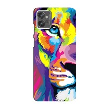 Чехол со Львом для Motorola MOTO G32 (VPrint) (Яркий Лев)