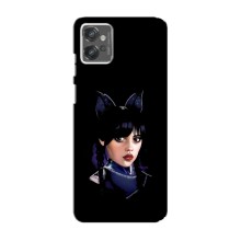 Чехлы Венсдей на Motorola MOTO G32 Уэнсдей (AlphaPrint) (серьезная Уэнздей)