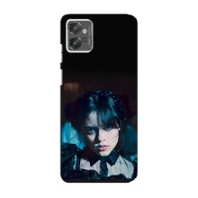 Чехлы Венсдей на Motorola MOTO G32 Уэнсдей (AlphaPrint) (взгляд Уэнздей)
