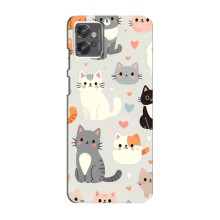 Чехол с рисунком кот на Motorola MOTO G32 (Коллаж котов)