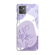 Силконовий чохол з принтом в квітах на Motorola MOTO G32 – Фіолетовий дизайн