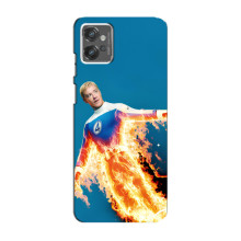 Чехол с принтом Фантастическая четверка для Motorola MOTO G32 – Человек-Факел