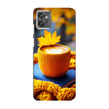 Чехол с уникальным дизайном «Осень с кофе» для Motorola MOTO G32 – Кофе с жёлтым