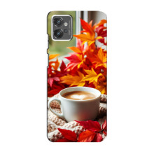 Чехол с уникальным дизайном «Осень с кофе» для Motorola MOTO G32
