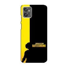 Чехол (TPU) с картинкой "Лого Пабг" на Моторола Мото джи 32 – Battlegrounds