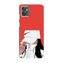 Силиконовый Чехол на Motorola MOTO G32 с картинкой Стильных Девушек – Девушка Nike