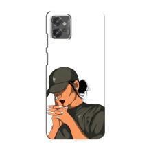 Силиконовый Чехол на Motorola MOTO G32 с картинкой Стильных Девушек – В зеленом