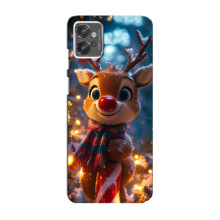 Яскравий чохол для Motorola MOTO G32 з Зимові Оленята – Олень з шарфом