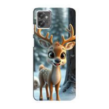 Яскравий чохол для Motorola MOTO G32 з Зимові Оленята – Оленятко в лісі