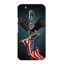 Чехол Флаг USA для Motorola Moto G4 Plus (Орел и флаг)