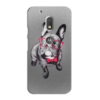 Чехол (ТПУ) Милые собачки для Motorola Moto G4 Plus (Бульдог в очках)