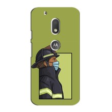 Силиконовый бампер (Работники) на Motorola Moto G4 Plus – Пожарник
