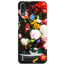 Брендновые Чехлы для Motorola E7 Power - (PREMIUMPrint) (Nike цветы)
