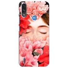Чехлы (ART) Цветы на Motorola E7 Power (VPrint) (Очі в квітах)