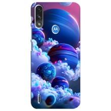 Чехлы КОСМОС для Motorola E7 Power – Синие планеты