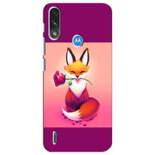 Чохли з картинкою Лисичка для Motorola E7 Power (VPrint) (Лиса з трояндою)