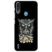 Чехлы с принтом СОВЫ для Motorola E7 Power – Зеленые глаза