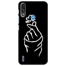 Чехлы (Знак сердечка) на Motorola E7 Power – Сердце на черном