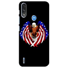 Чехол Флаг USA для Motorola E7 Power (Крылья США)