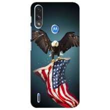 Чехол Флаг USA для Motorola E7 Power (Орел и флаг)