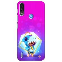 Чехол Бравл Старс для Motorola E7 Power – Леон в костюме Акулы