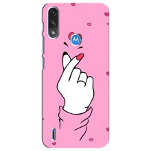 Чехол с принтом для Motorola E7 Power (AlphaPrint - Знак сердечка) – Знак Love